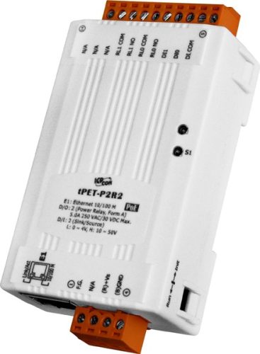 tPET-P2R2 # PoE Ethernet I/O Module/tiny/Modbus TCP/2DI/2DO/Relay, ICP DAS