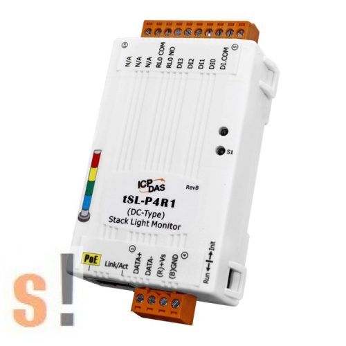 tSL-P4R1 CR # Fényoszlop monitor E/A-Modul/MQTT/Modbus RTU/Modbus TCP/Ethernet port/RS-485 port/4x DI/1x RO relé kimenet VDC/ICP CON/ICP DAS