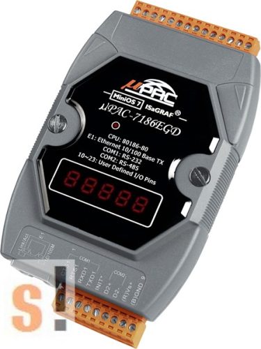 μPAC-7186EGD # uPAC-7186EGD/Kontroller/MiniOS7/ISaGRAF/LED, ICP DAS, ICP CON
