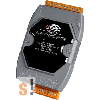   μPAC-7186EX-MTCP CR # Controller/Konverter/Gateway/MiniOS7/C nyelv/Modbus TCP/Ethernet/RS-232/RS-485/512KB, ICP DAS