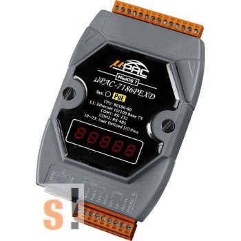   μPAC-7186PEXD-MTCP # Controller/MiniOS7/C nyelv/Modbus TCP/PoE Ethernet/RS-232/RS-485/512KB/LED, ICP DAS